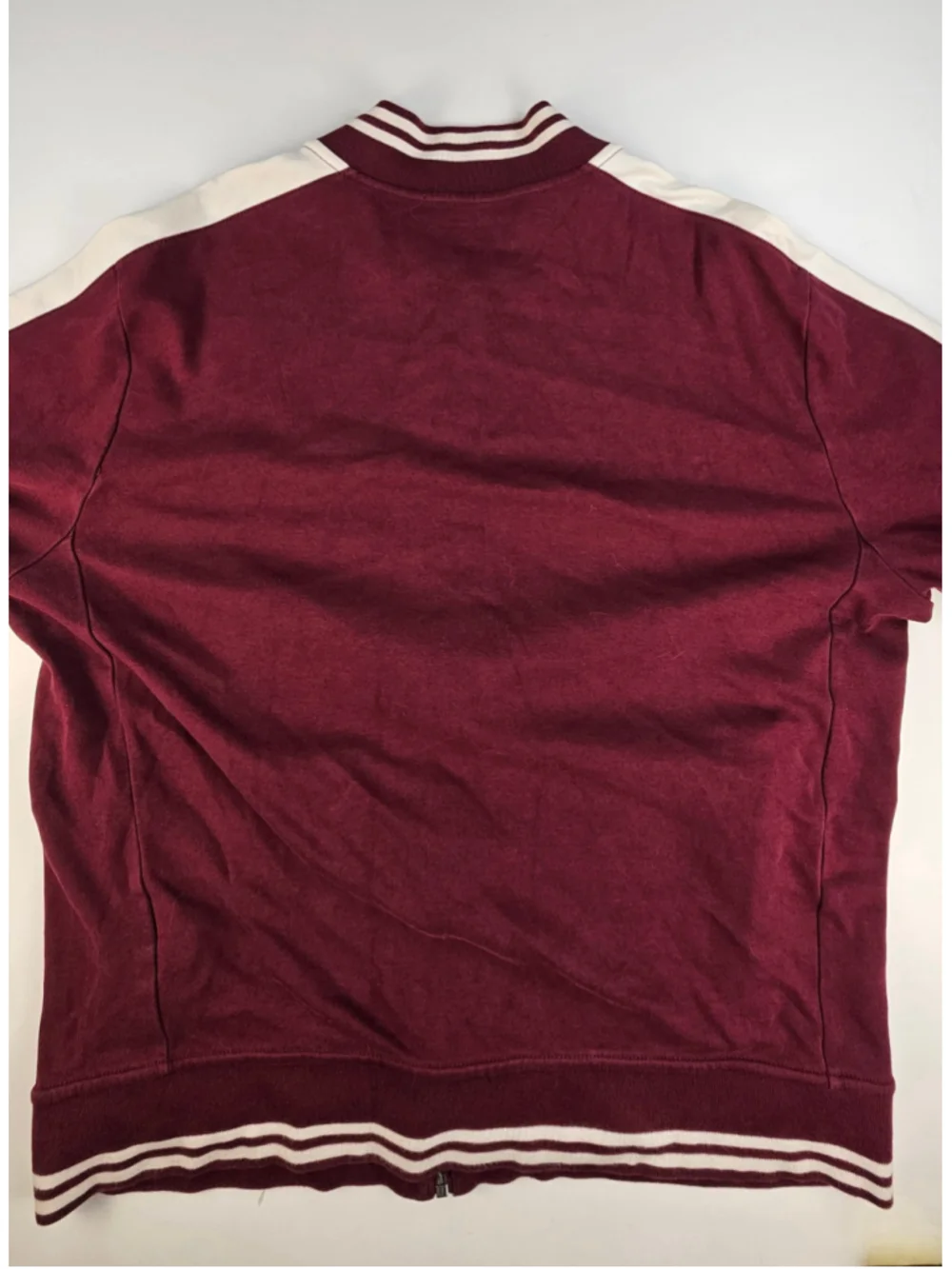 Polo Ralph Lauren Track Jacket Mens L Burgundy White Stripe Full Zip Pony